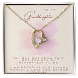 Jewelry 18k Yellow Gold Finish / Standard Box Forever Love Necklace For My Grand-Daughter