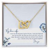 Jewelry 18K Yellow Gold Finish / Standard Box Interlocking Hearts Necklace For My Dear Wife