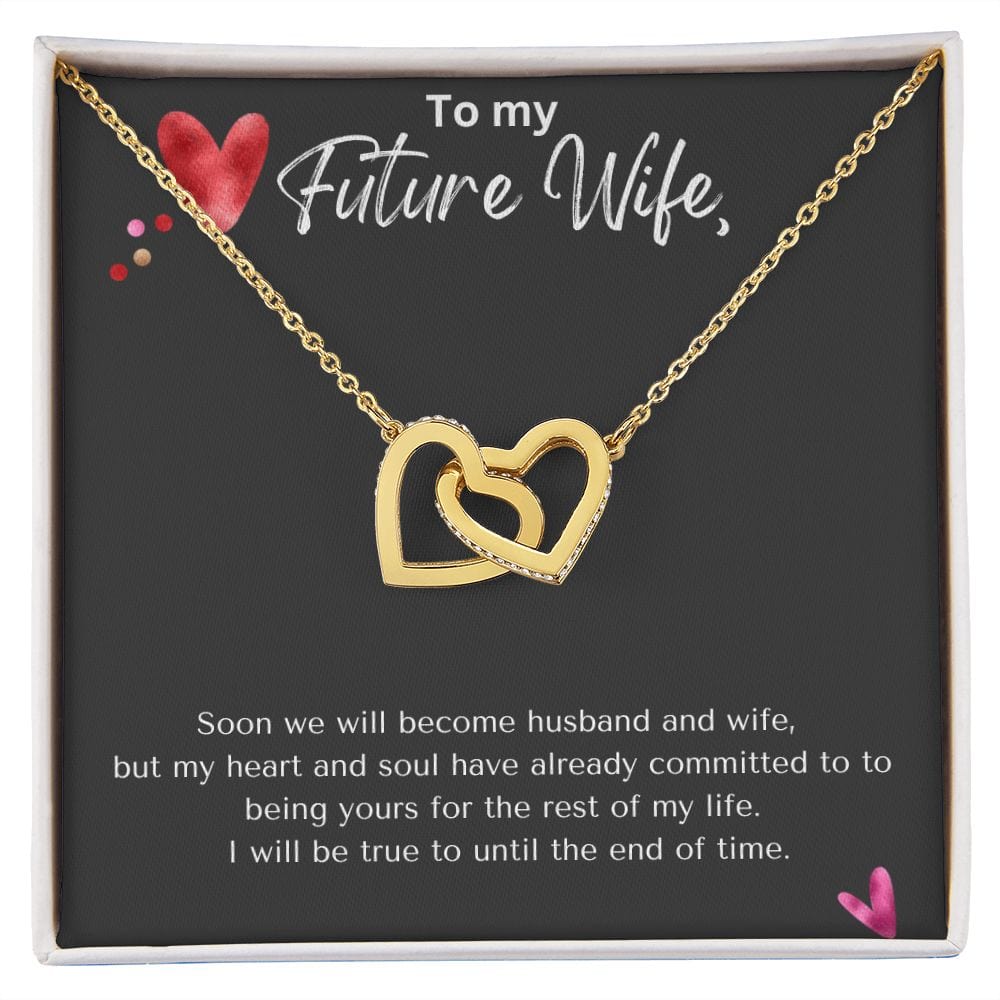 Jewelry 18K Yellow Gold Finish / Standard Box Interlocking Hearts necklace For My Future Wife