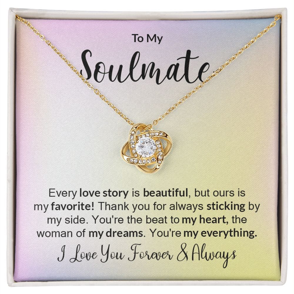 Jewelry 18K Yellow Gold Finish / Standard Box The Love Knot Necklace For My Soulmate