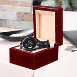 Jewelry Customizable Engraved Black Chronograph Watch