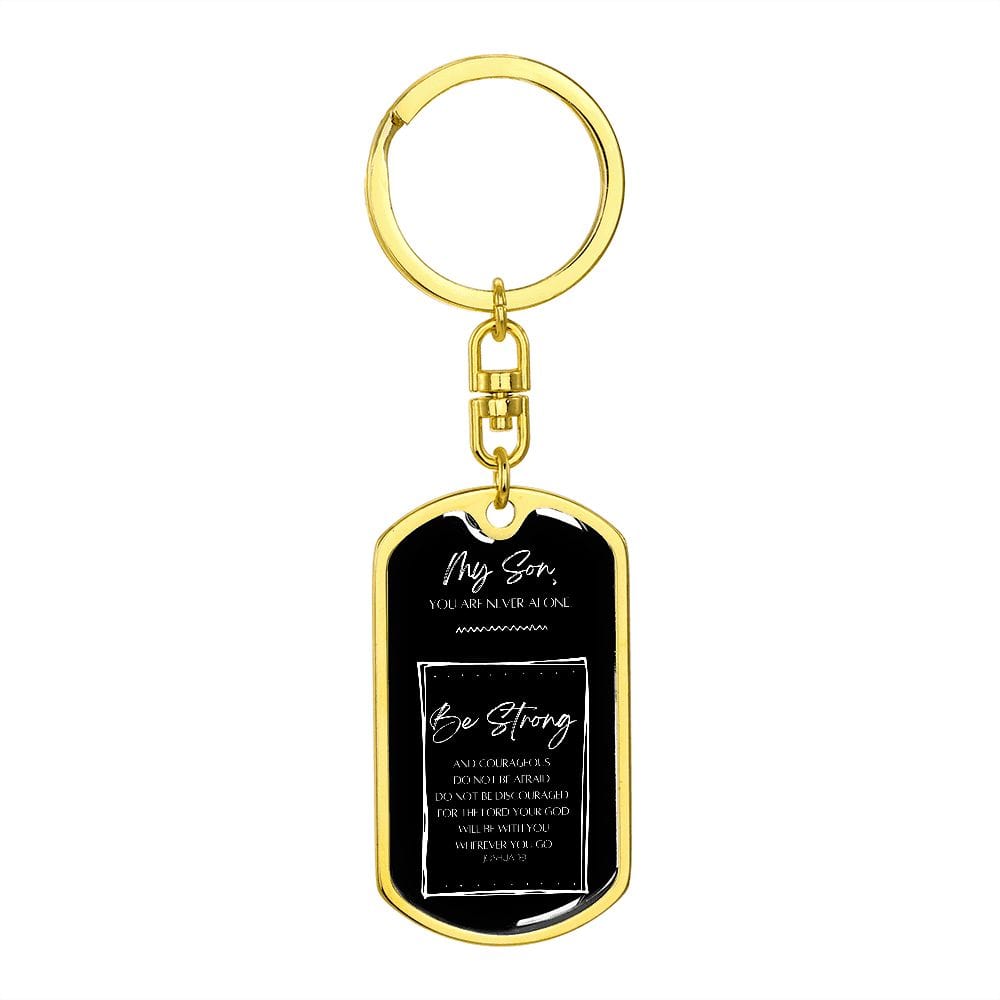 Jewelry Dog Tag with Swivel Keychain (Gold) / No Graphic Dog Tag Keychain For My Son