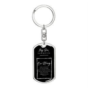 Jewelry Dog Tag with Swivel Keychain (Steel) / No Graphic Dog Tag Keychain For My Son