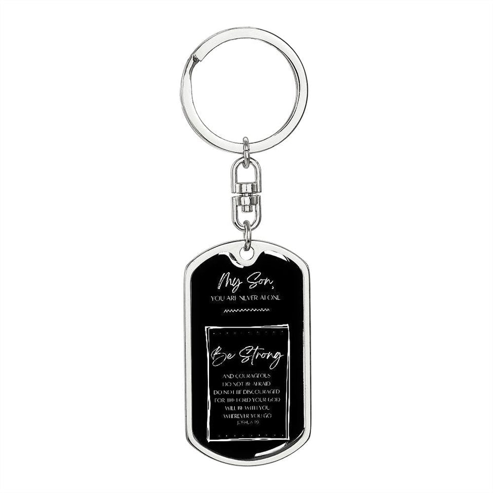 Jewelry Dog Tag with Swivel Keychain (Steel) / No Graphic Dog Tag Keychain For My Son