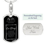 Jewelry Dog Tag with Swivel Keychain (Steel) / Yes Graphic Dog Tag Keychain For My Son