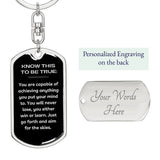 Jewelry Dog Tag with Swivel Keychain (Steel) / Yes Graphic Dog Tag Keychain (Know This To Be True)