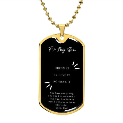 Jewelry Military Chain (Gold) / No Dog Tag For My Son