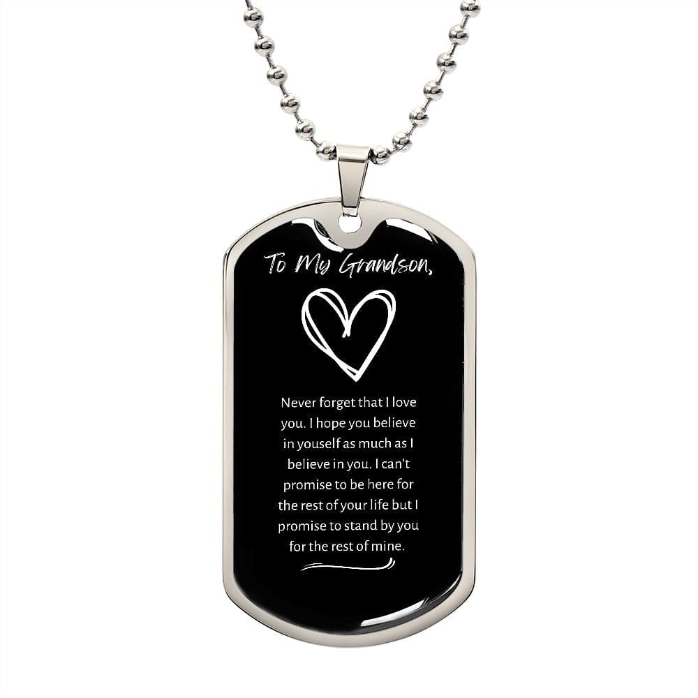 Jewelry Military Chain (Silver) / No Dog Tag For My Grandson - 1