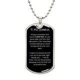 Jewelry Military Chain (Silver) / No Dog Tag For My Grandson ( I LOVE YOU )