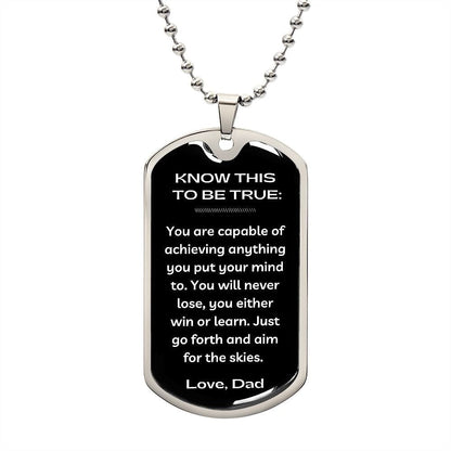 Jewelry Military Chain (Silver) / No Know This Dog Tag For My Son