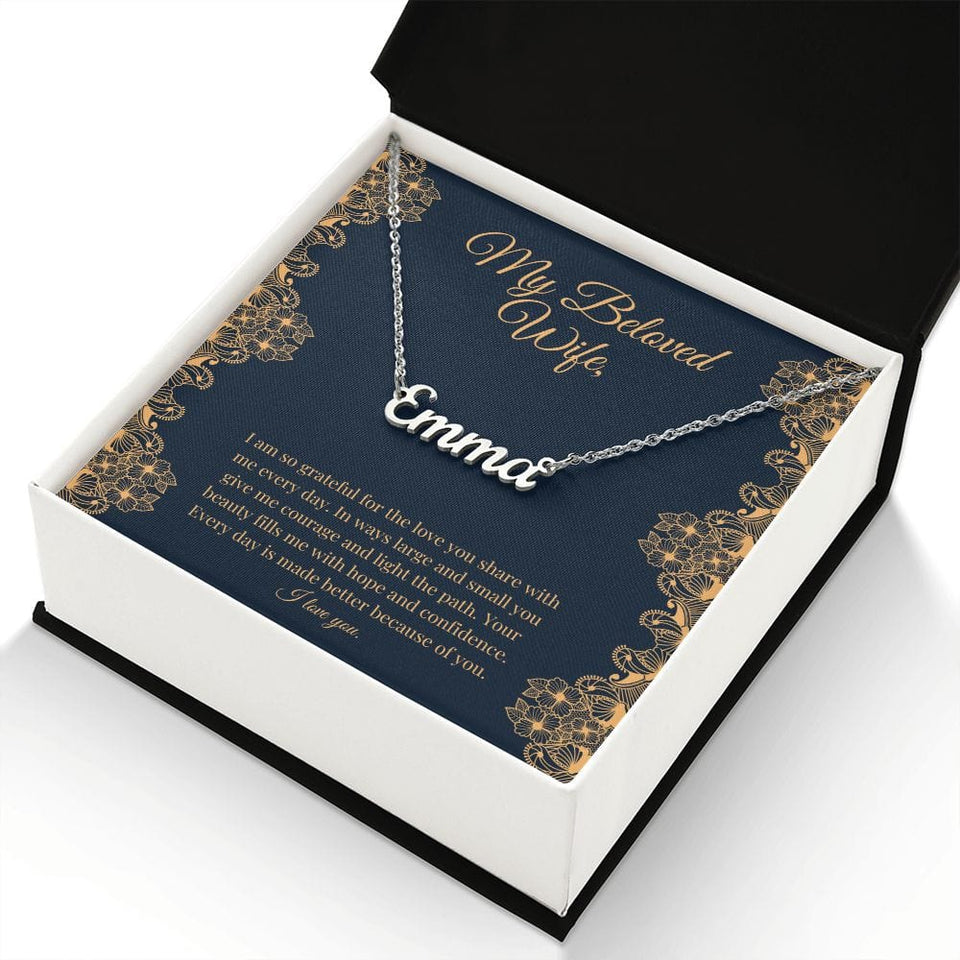 Jewelry Personalised Name Necklace For My Beloved Wife