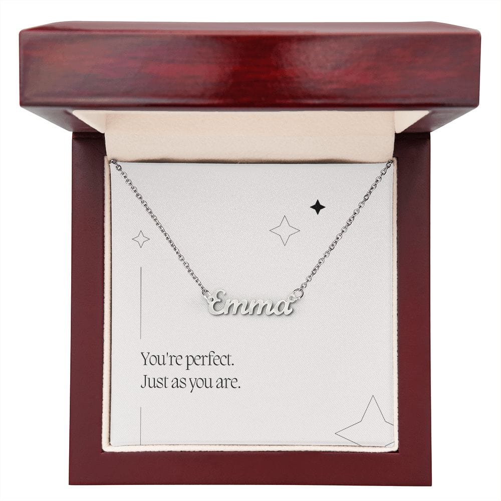 Jewelry Polished Stainless Steel / Luxury Box Personalized Name Necklace