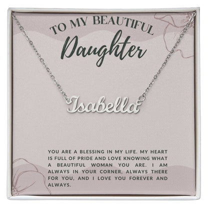 Jewelry Polished Stainless Steel / Standard Box Personalized Name Necklace For My Beautiful Daughter