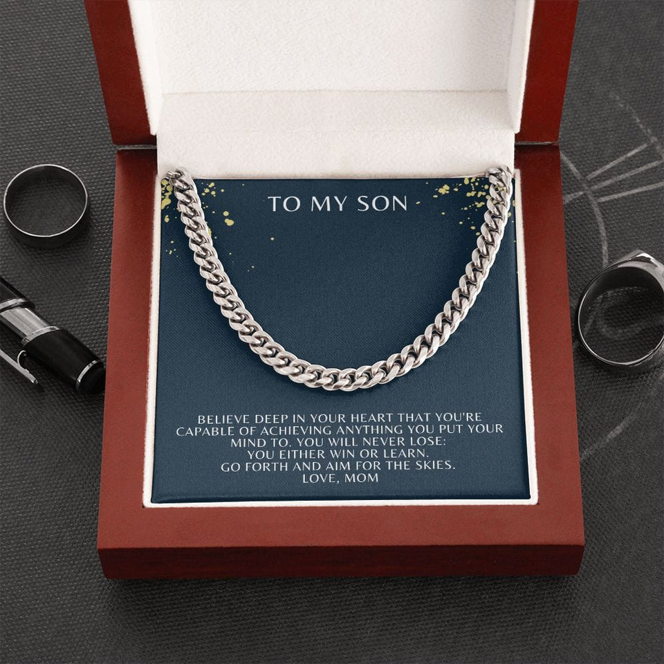 Jewelry Stainless Steel / Luxury Box Cuban Link Chain For My Son