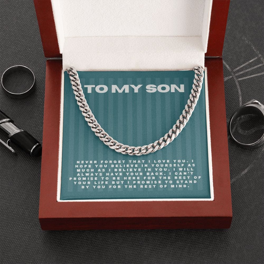 Jewelry Stainless Steel / Luxury Box Cuban Link Chain For My Son