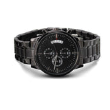 Jewelry Two Tone Box Customizable Engraved Black Chronograph Watch