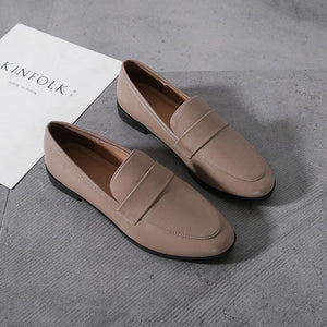 khaki / 43 Basic Designer Shoes Woman Big Size 44 Oxford Shoes for Women High Quality Leather Mocassins Flats Ladies Casual Shoes JJ24