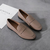 khaki / 43 Basic Designer Shoes Woman Big Size 44 Oxford Shoes for Women High Quality Leather Mocassins Flats Ladies Casual Shoes JJ24