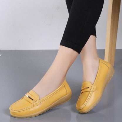 Loafers 2.5 / Yellow Women Comfortable Leather Loafers