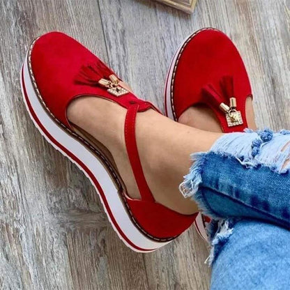 Loafers Red / 2 Women's Casual Tassel Shoes