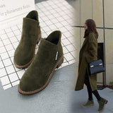 New short, vintage frosted ankle boots women's chunky flat Doc Martens side zipper British women's shoes no box hair