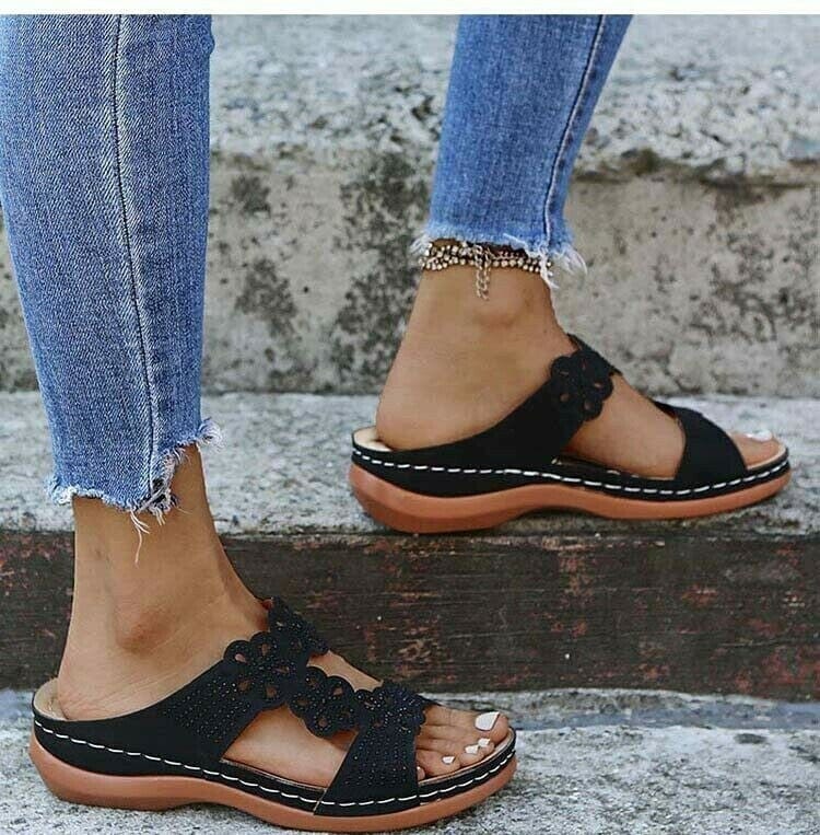 Orthopedic Sandals 2 / Black Women Fashion Wedge Orthopedic Sandals