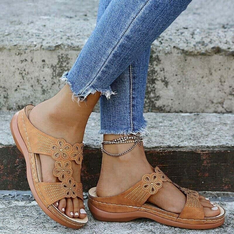 Orthopedic Sandals 2 / Brown Women Fashion Wedge Orthopedic Sandals