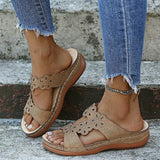 Orthopedic Sandals 2 / Khaki Women Fashion Wedge Orthopedic Sandals