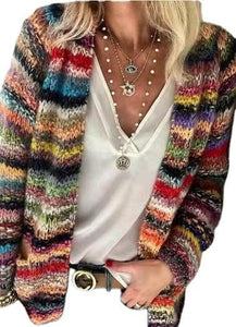 Printed cardigan long sleeve sweater