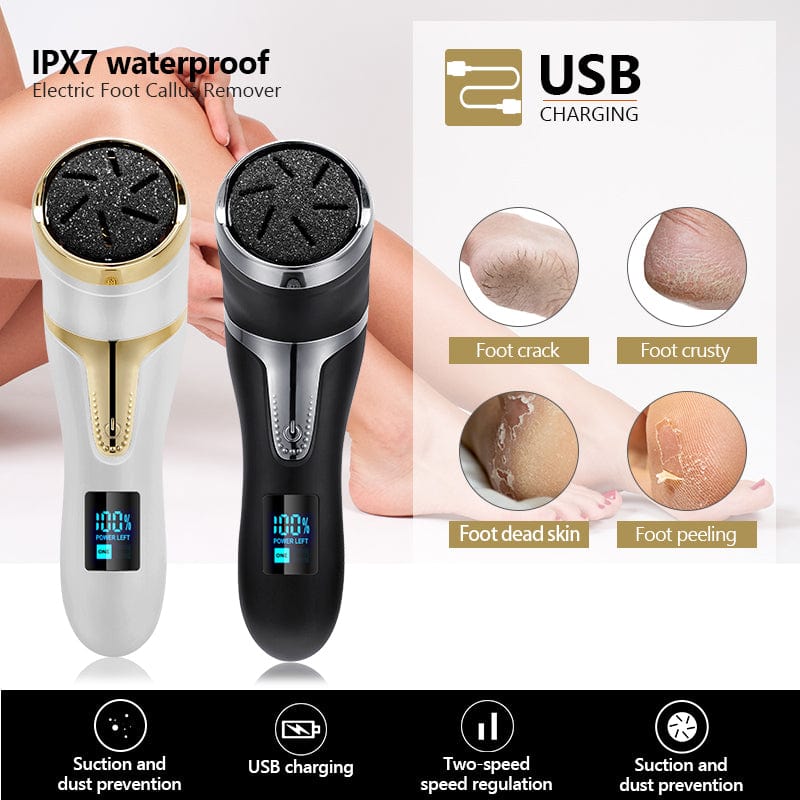 Rechargeable Electric Foot File Electric Pedicure Sander IPX7 Waterproof 2 Speeds Foot Callus Remover Feet Dead Skin Calluses