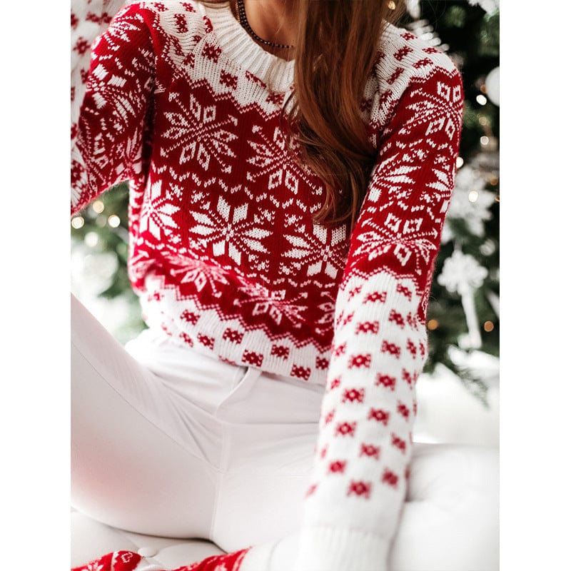 red / L Autumn Winter Women Christmas Sweaters