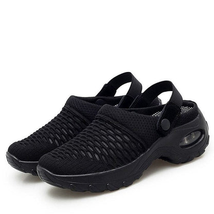 Sandals Black / 2 Women's Summer Breathable Mesh Air Cushion Outdoor Walking Slippers Orthopedic Walking Sandals
