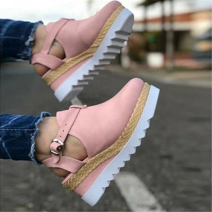 Sandals Pink / 2 Fashion Antiskid Wedge Heel Suede Shoes For Women