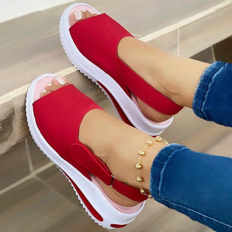 Sandals Red / 2 Women's Comfy Sports Knit fashionable comfortable sandals