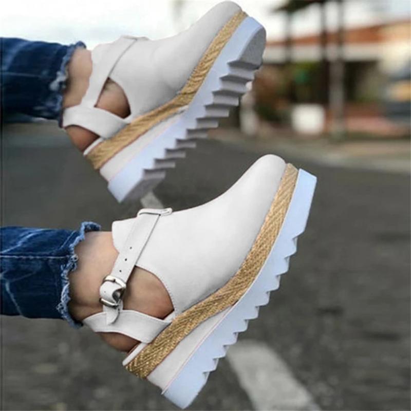 Sandals White / 2 Fashion Antiskid Wedge Heel Suede Shoes For Women