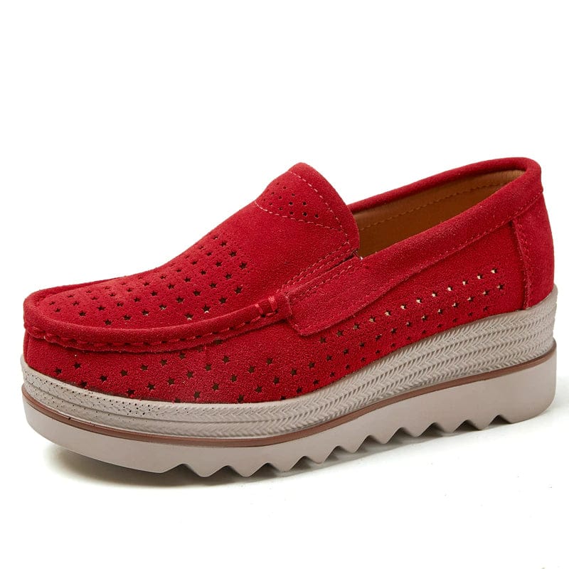 Shoes RED / 5.5 Autumn and winter large size suede women's shoes platform shoes women shake shoes bean shoes