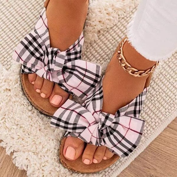 Slippers 2 / Pink Women Soft Summer Bow Sandals