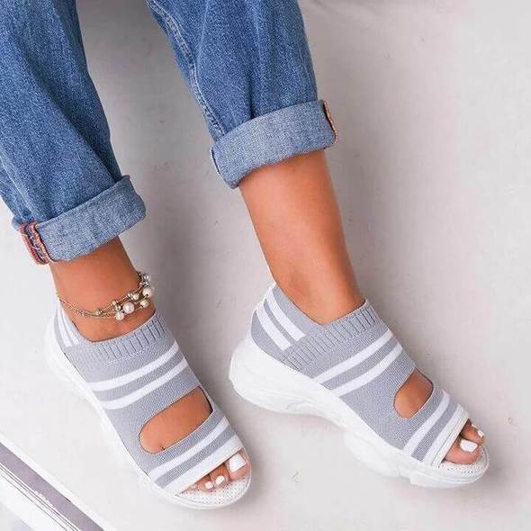 Slippers Casual Woven Wedge Comfy Open Toe Sandals