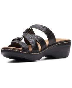 Slippers Women Leather Wedge Slide Sandals