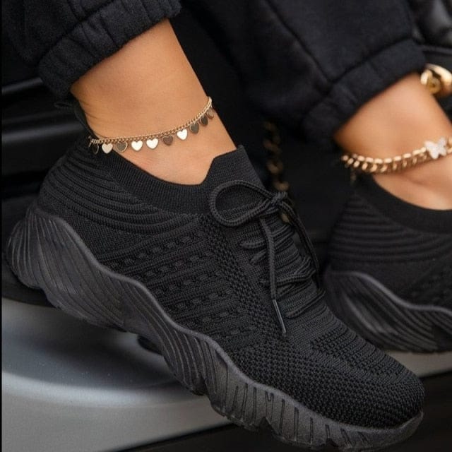 Sneakers 2 / Black Women Chunky Vulcanized Sports Shoes