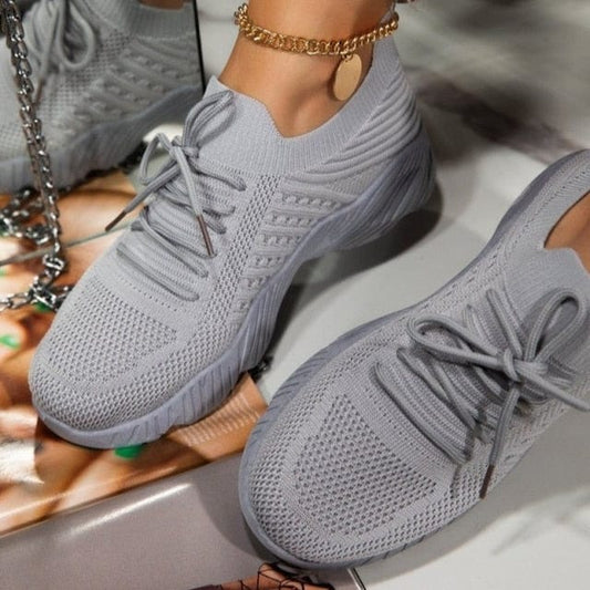Sneakers 2 / Grey Women Chunky Vulcanized Sports Shoes