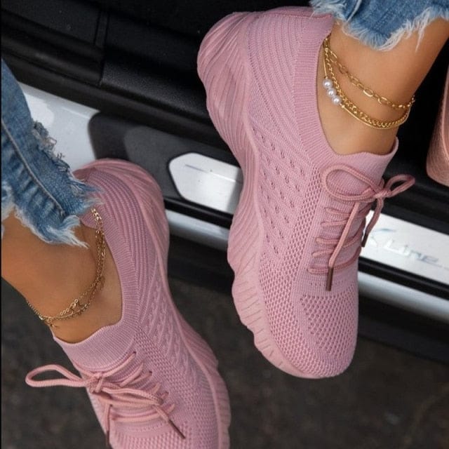Sneakers 2 / Pink Women Chunky Vulcanized Sports Shoes
