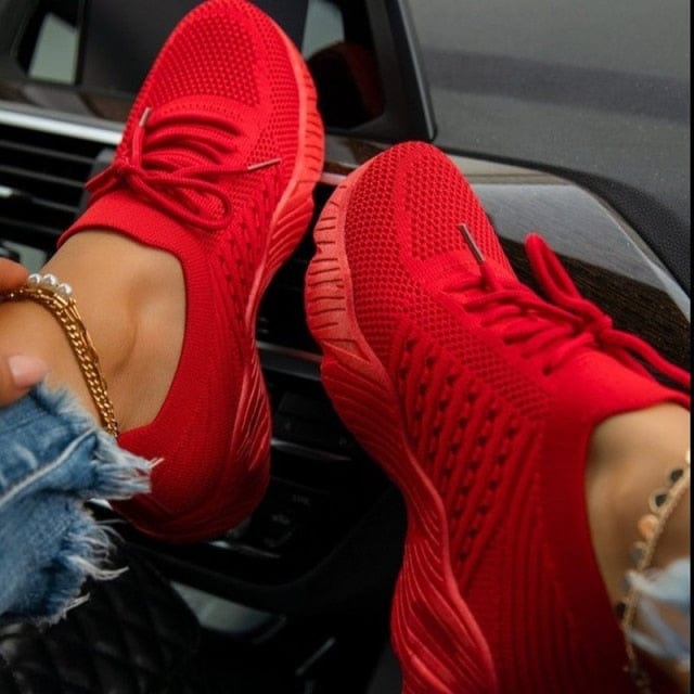 Sneakers 2 / Red Women Chunky Vulcanized Sports Shoes