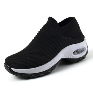 Sneakers Black White / 4 Women  Washable Breathable Orthopedic Slide Sport Sneakers