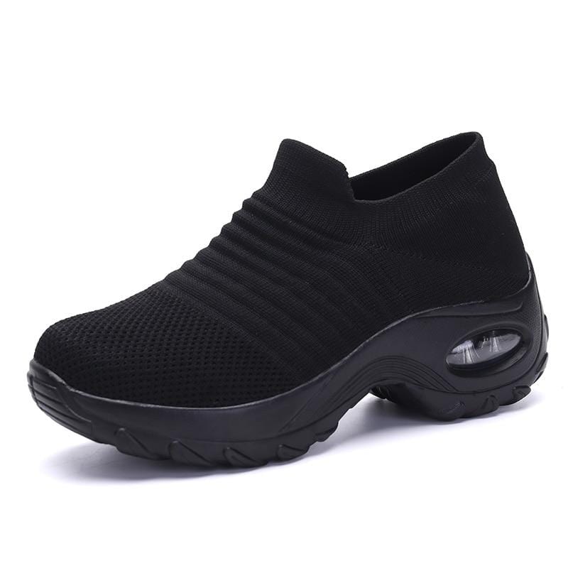 Sneakers Full Black / 4 Women  Washable Breathable Orthopedic Slide Sport Sneakers