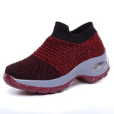 Sneakers Red / 4 Women  Washable Breathable Orthopedic Slide Sport Sneakers