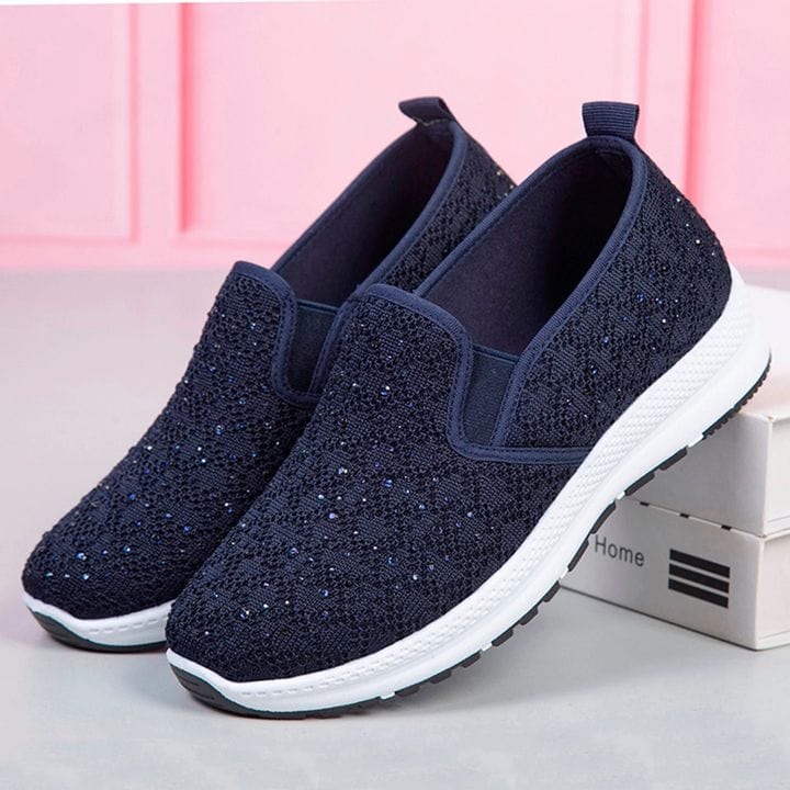 Sneakers Women Flat Mesh Crystal Sneakers