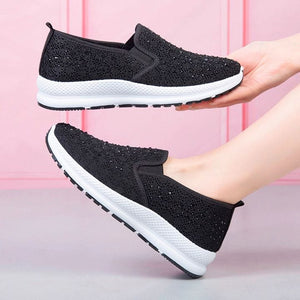 Sneakers Women Flat Mesh Crystal Sneakers