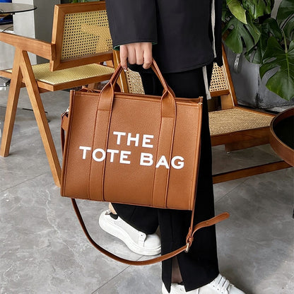 The Traveler Tote bag For Women Crossbody Female Handbag New Solid Words Letter Leisure Large Bag PU Luxury Fashion for 2023