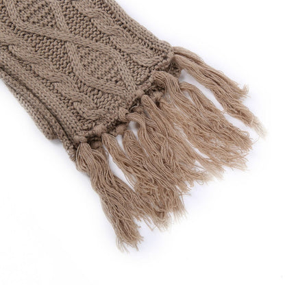 Thick Beanies Knitted Scarf Hat Gloves Set